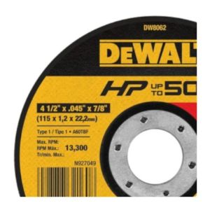 Disco de Corte Inox DEWALT 4-1/2" 1,2mm DW8062-AR